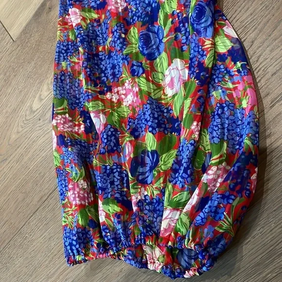 Diane Freis Vintage Floral Printed Midi Dress Size Medium